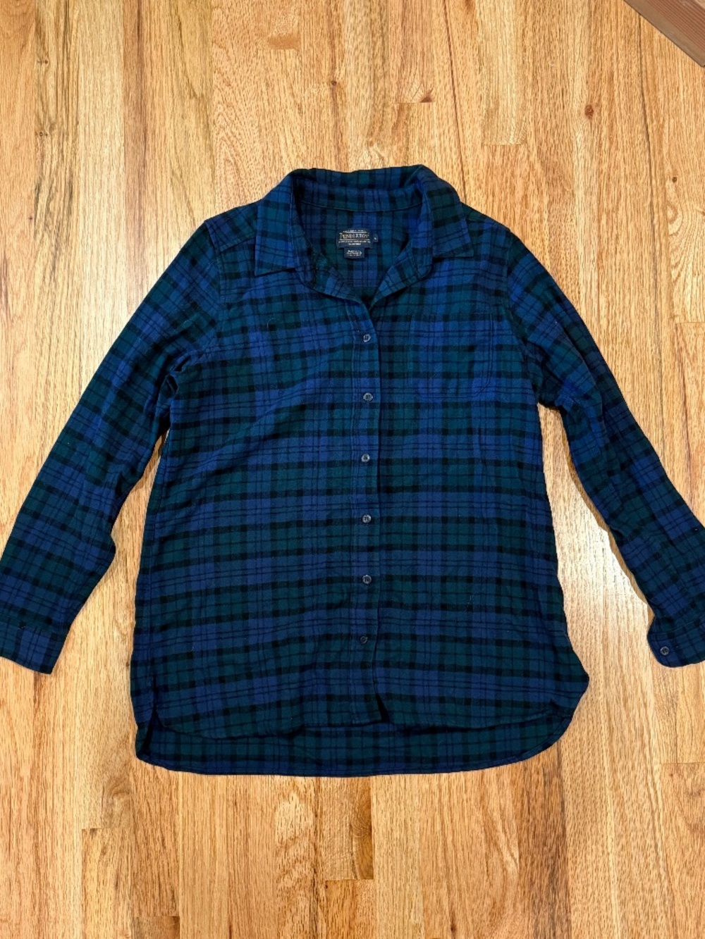 Pendleton Black watch 100% Wool Flannel Shirt Size L